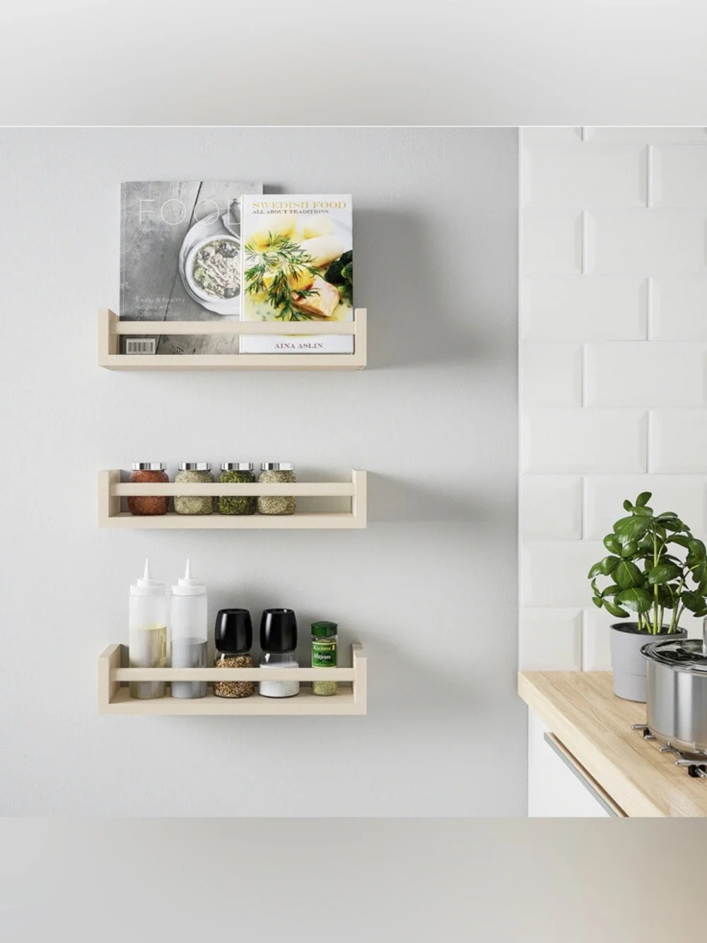 New IKEA BEKVAM Design Shelf Spice Rack Kitchen Birch Wood Sealed 400.701.85